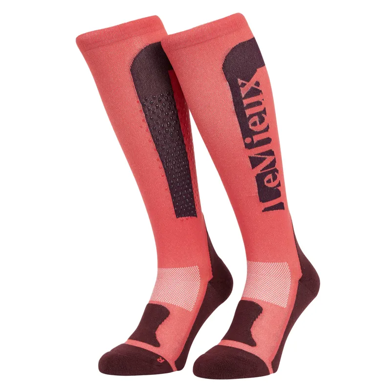 LeMieux Silicone Performance Adults Tall Riding Socks - Cranberry