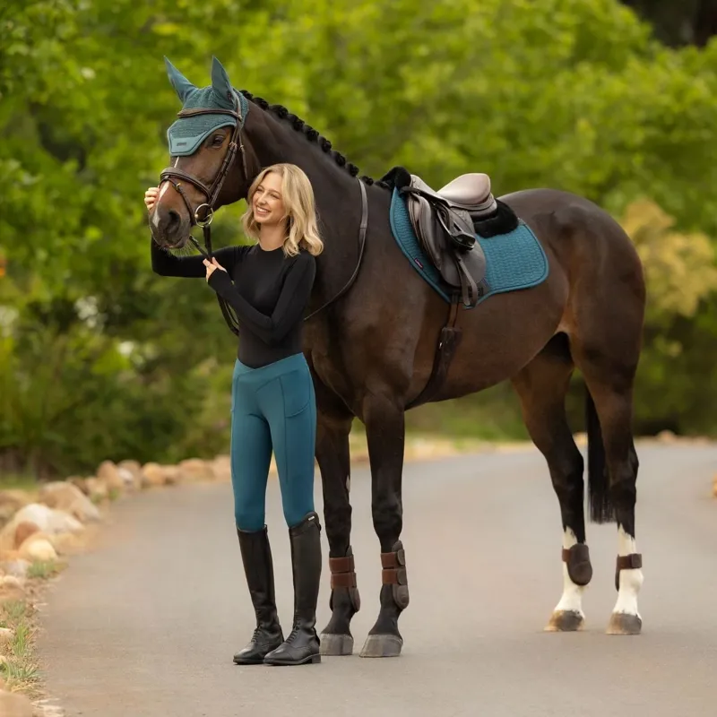 LeMieux Simone Cross Over Half Grip Womens Pull On Breeches - Jungle-4