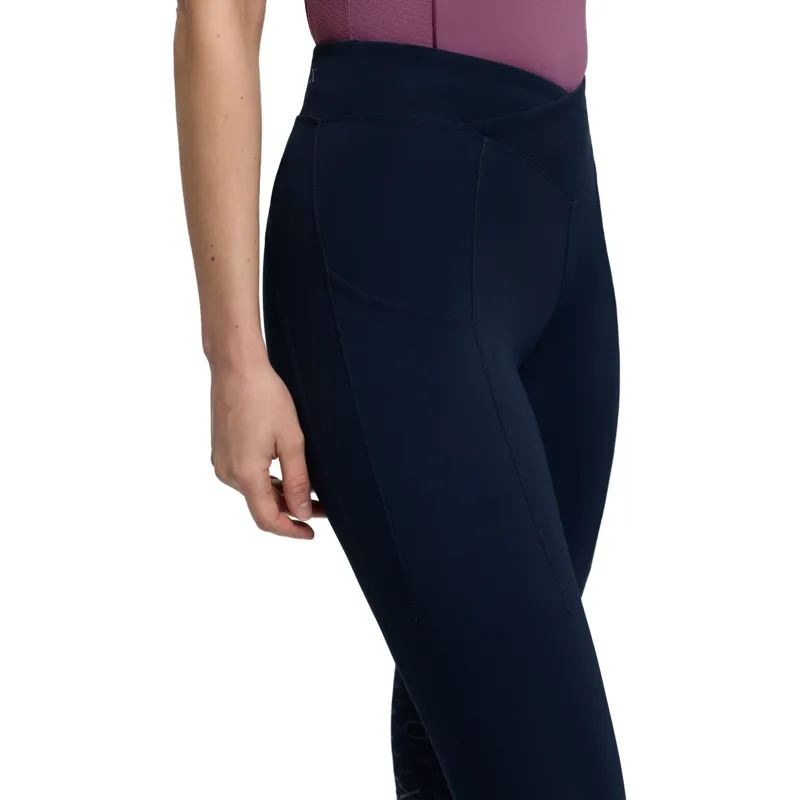 LeMieux Simone Cross Over Half Grip Womens Pull On Breeches - Navy-4