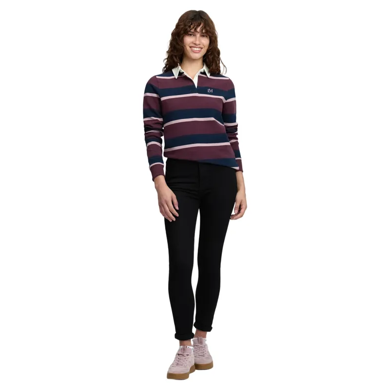 LeMieux Sloane Womens Striped Rugby Shirt - Bramble-4