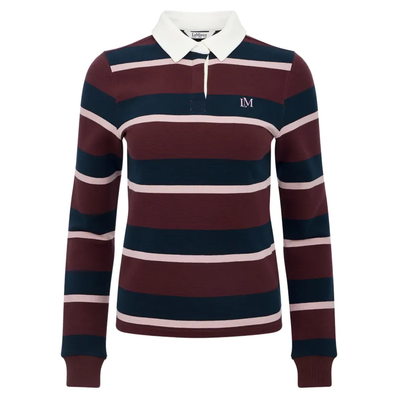 LeMieux Sloane Womens Striped Rugby Shirt - Bramble-1