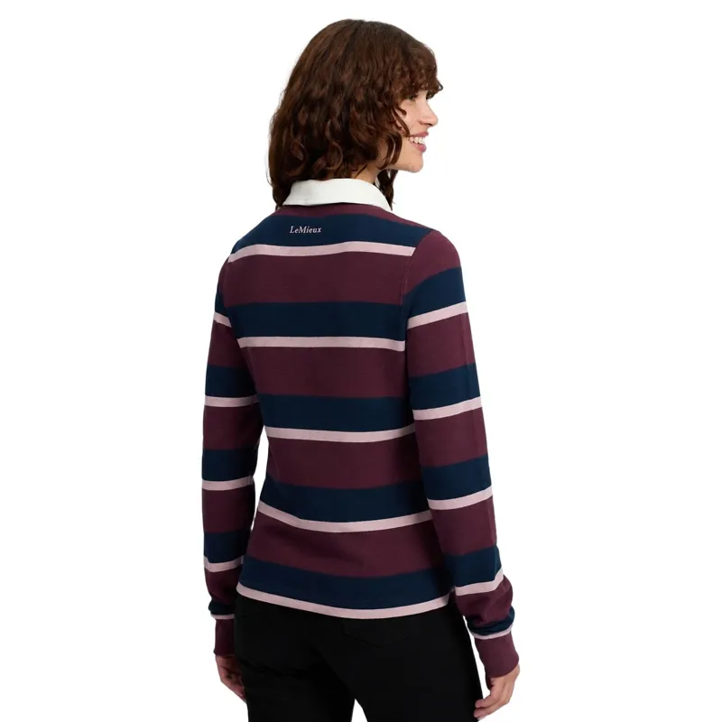 LeMieux Sloane Womens Striped Rugby Shirt - Bramble-3