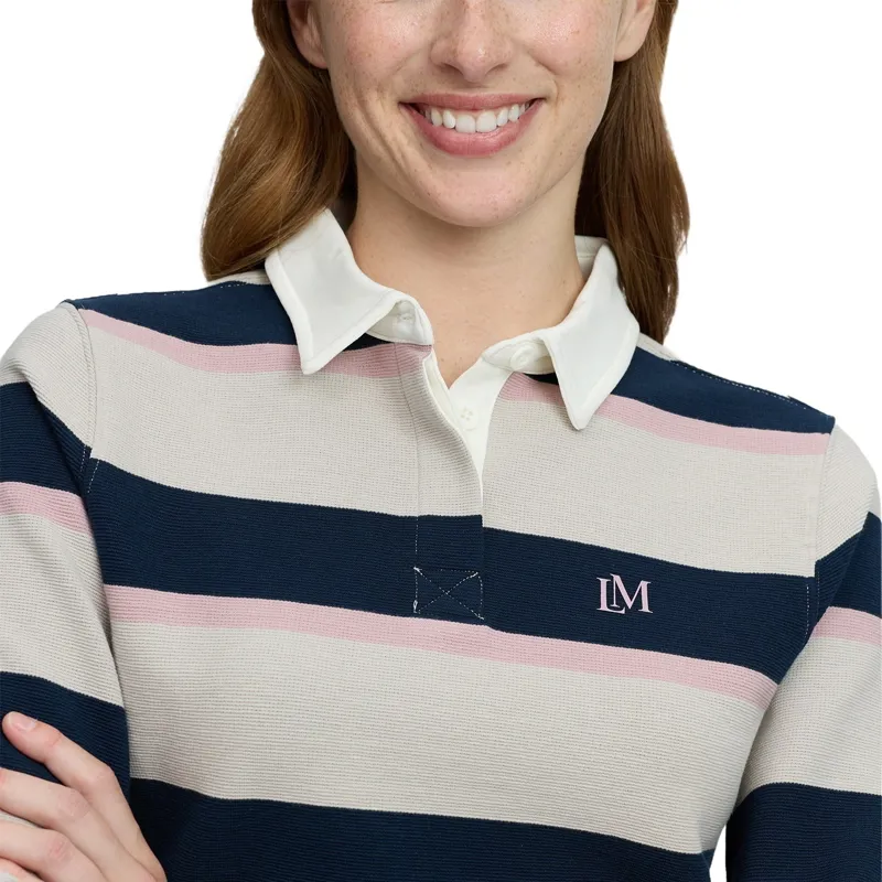 LeMieux Sloane Womens Striped Rugby Shirt - Stone-4