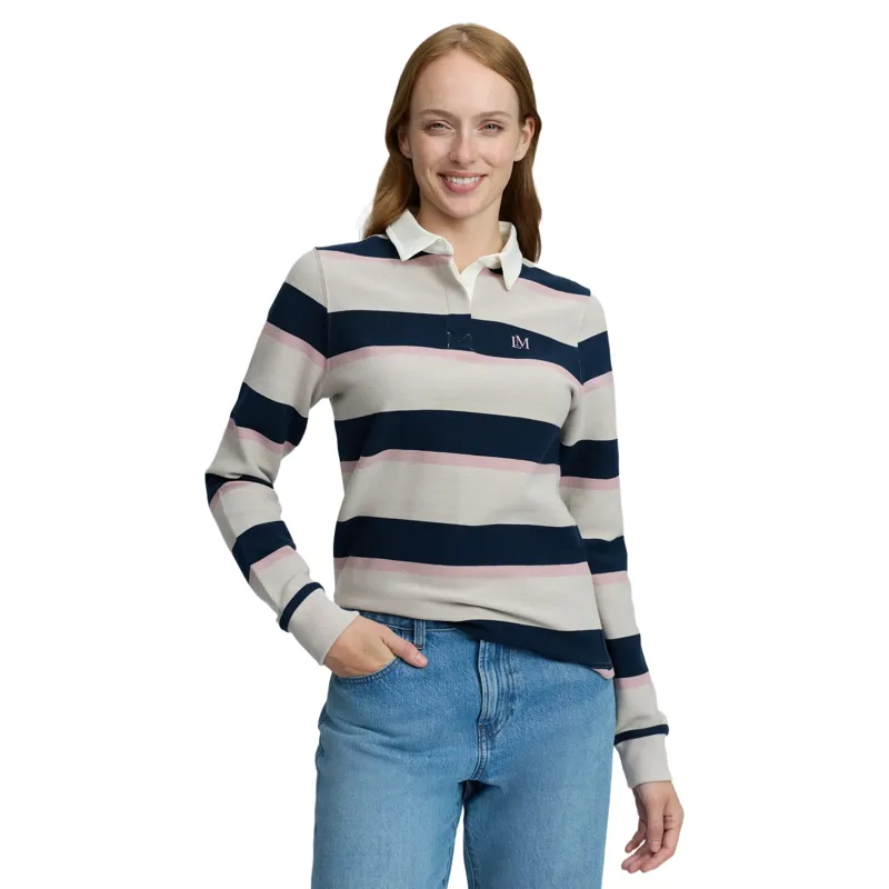 LeMieux Sloane Womens Striped Rugby Shirt - Stone
