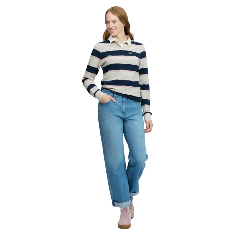 LeMieux Sloane Womens Striped Rugby Shirt - Stone-6
