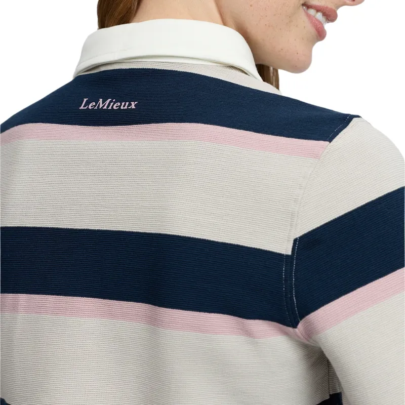 LeMieux Sloane Womens Striped Rugby Shirt - Stone-5