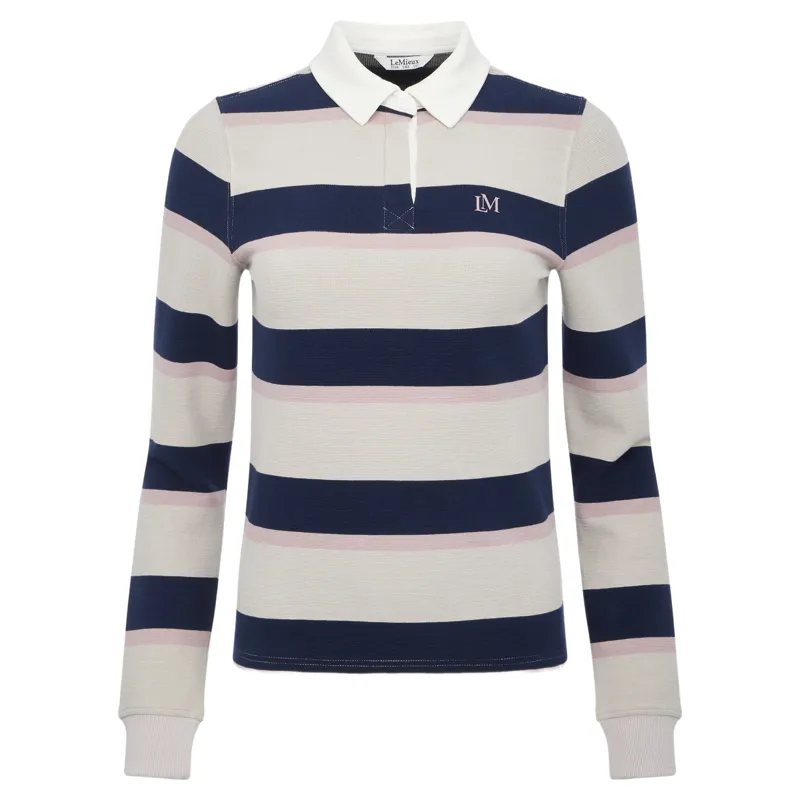 LeMieux Sloane Womens Striped Rugby Shirt - Stone-1