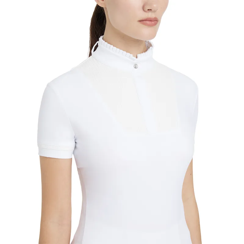 LeMieux Sophia Ladies Short Sleeve Pleated Show Shirt - White-5