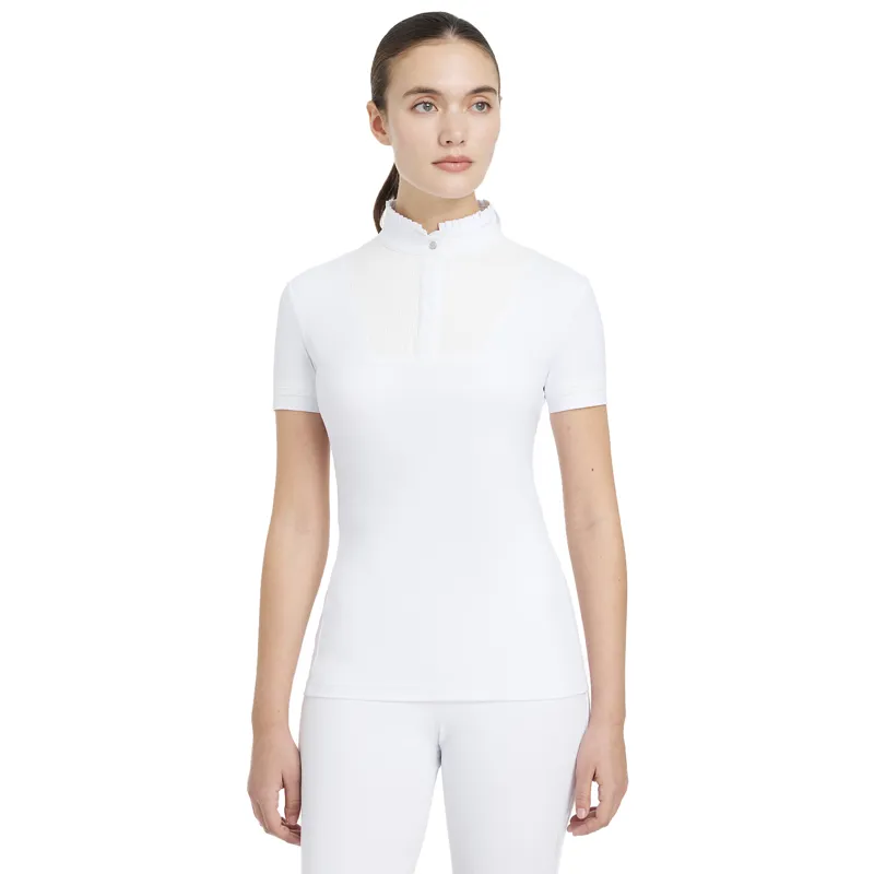 LeMieux Sophia Ladies Short Sleeve Pleated Show Shirt - White