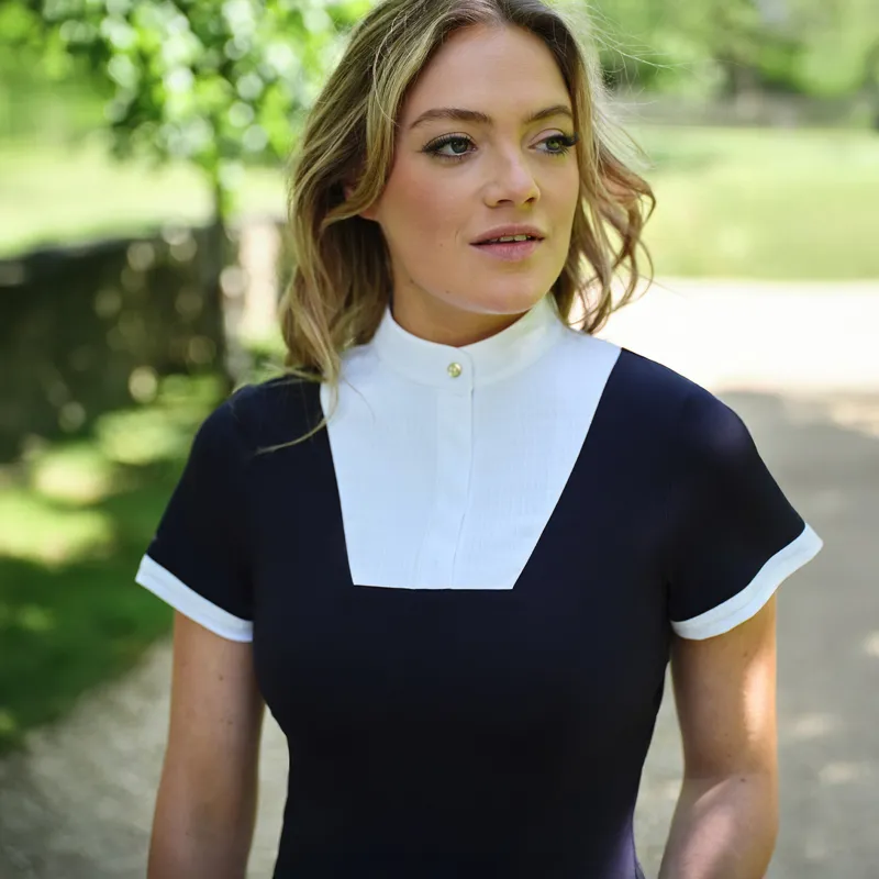 LeMieux Sophia Ladies Short Sleeve Show Shirt - Navy-6