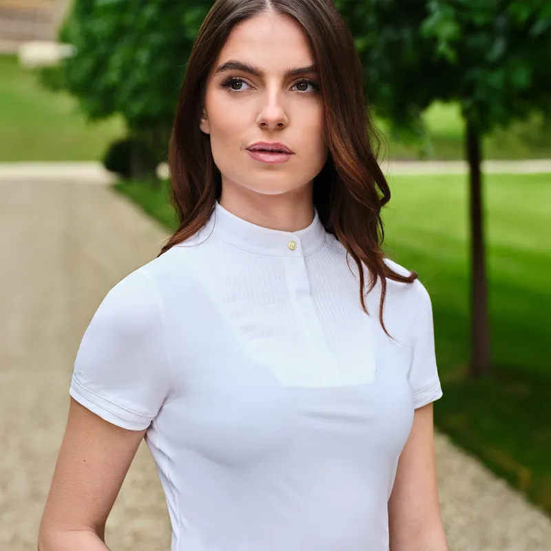 LeMieux Sophia Ladies Short Sleeve Show Shirt - White-6