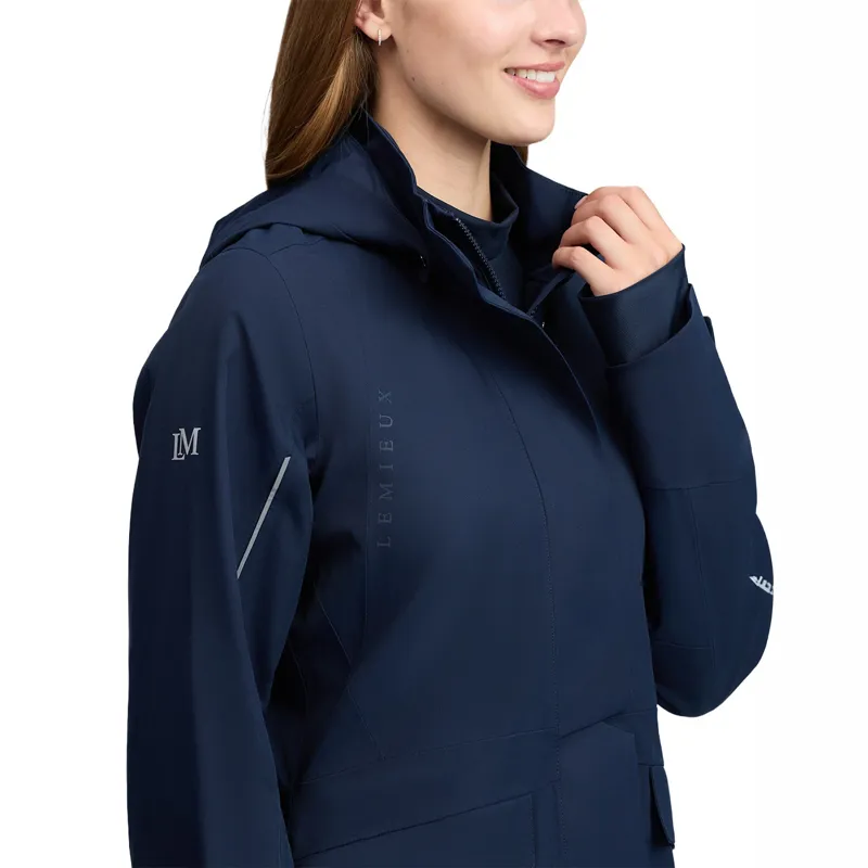 LeMieux Stormwear Performance Womens Waterproof Riding Coat - Navy-6