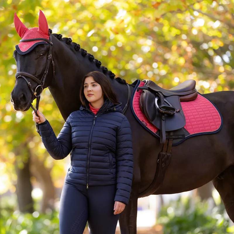 LeMieux Suede Close Contact Saddlecloth - Cranberry-2