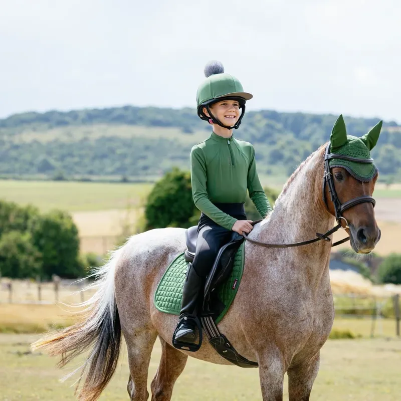 LeMieux Suede Close Contact Saddlecloth - Hunter Green-1