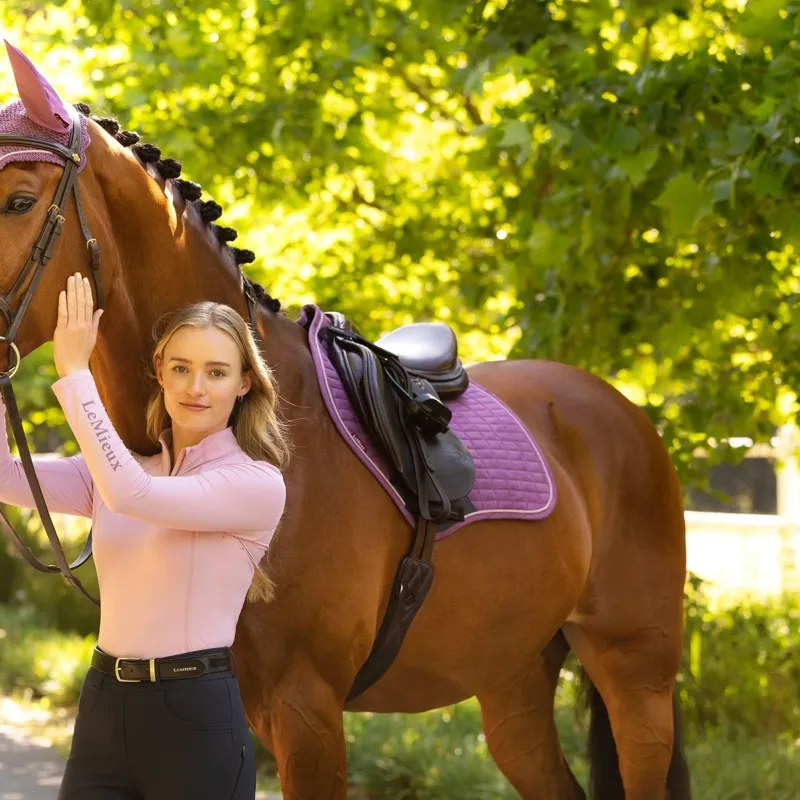 LeMieux Suede Close Contact Saddlecloth - Mallow-2