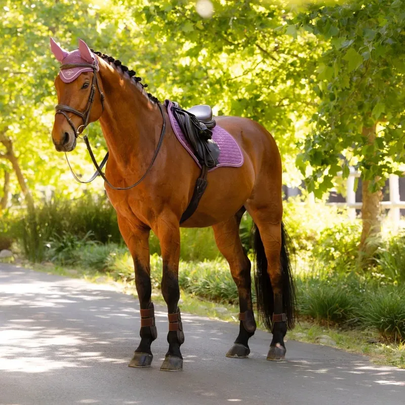 LeMieux Suede Close Contact Saddlecloth - Mallow-3
