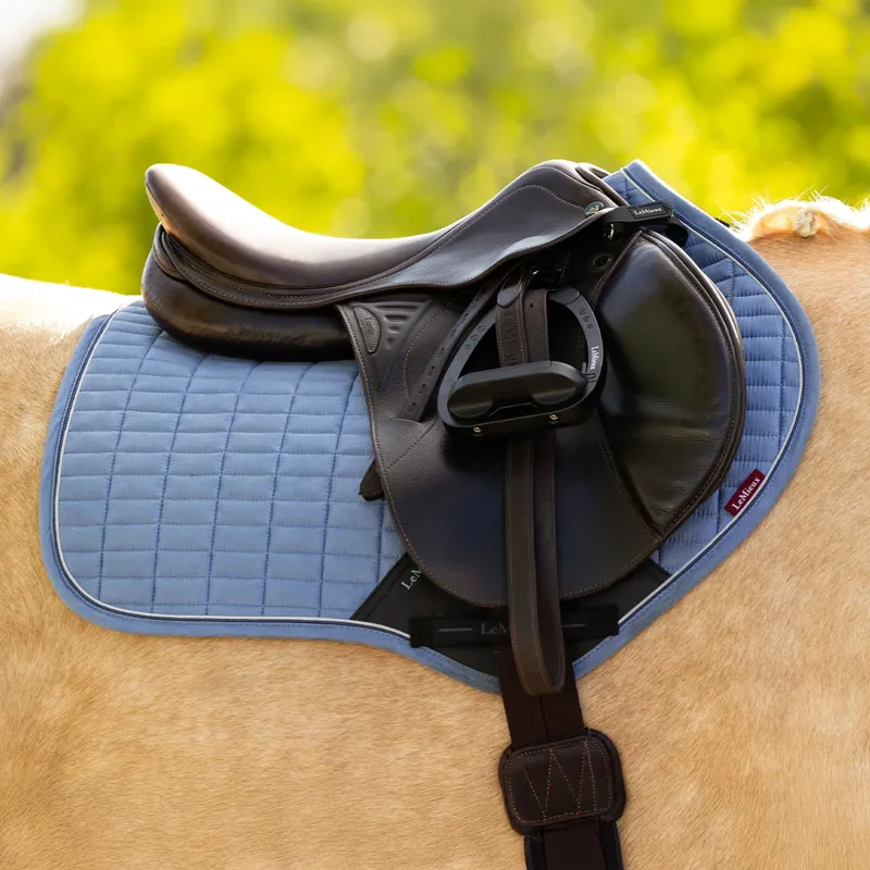 LeMieux Suede Close Contact Saddlecloth - Powder Blue-1