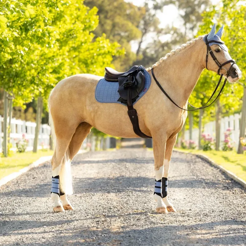 LeMieux Suede Close Contact Saddlecloth - Powder Blue-3