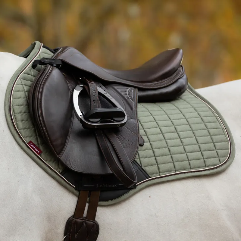LeMieux Suede Close Contact Saddlecloth - Rosemary-1
