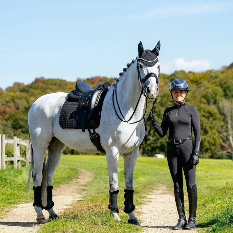 LeMieux Suede Dressage Saddlecloth - Black-2