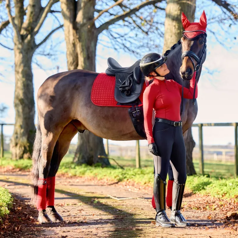 LeMieux Suede Dressage Saddlecloth - Chilli-1