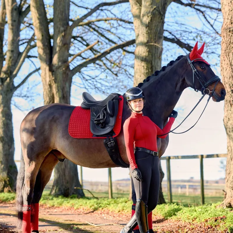 LeMieux Suede Dressage Saddlecloth - Chilli-2