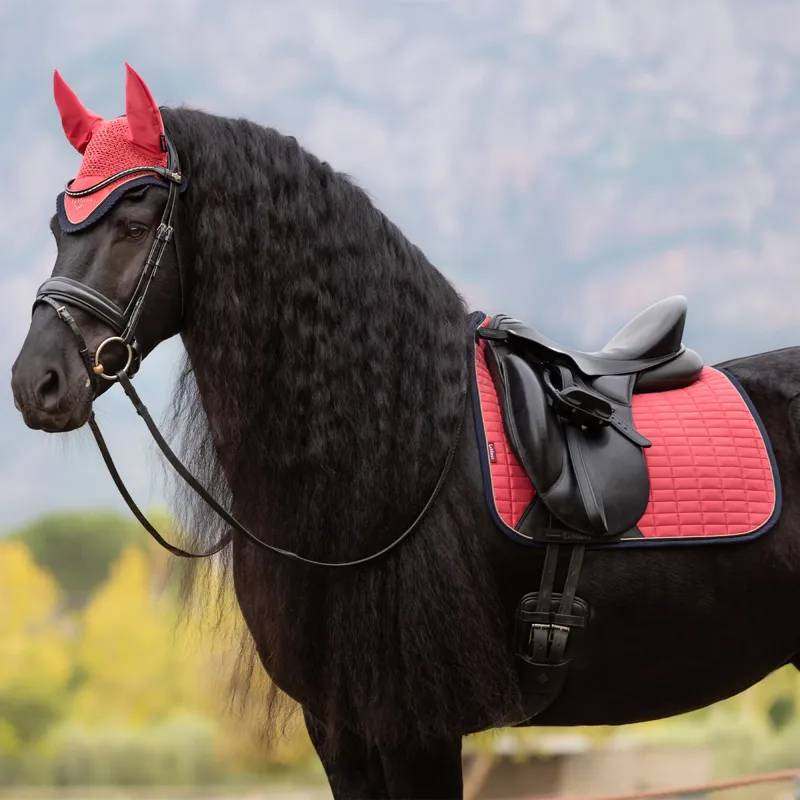 LeMieux Suede Dressage Saddle Pad - Cranberry-1