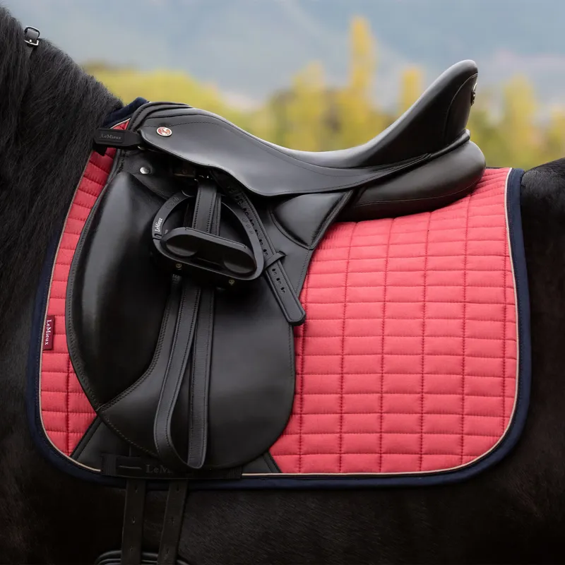 LeMieux Suede Dressage Saddle Pad - Cranberry-2