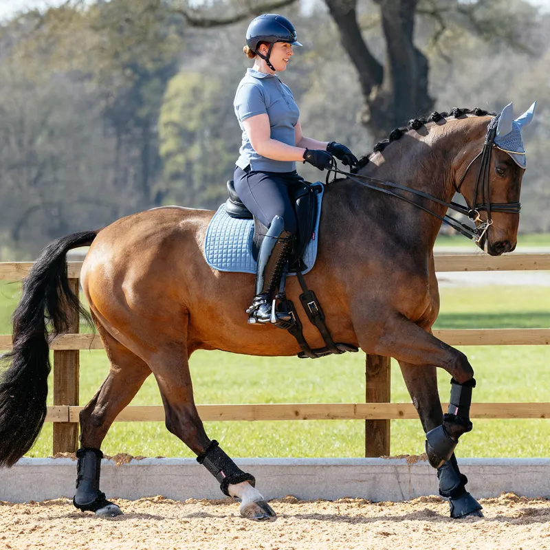 LeMieux Suede Dressage Saddle Pad - Ice Blue-1