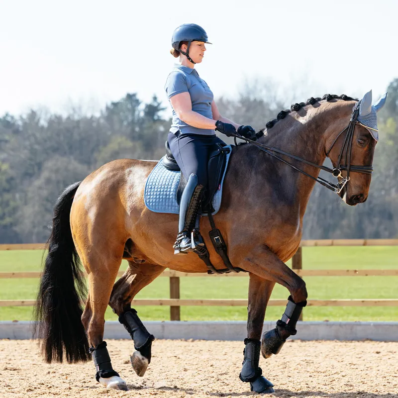 LeMieux Suede Dressage Saddle Pad - Ice Blue-2