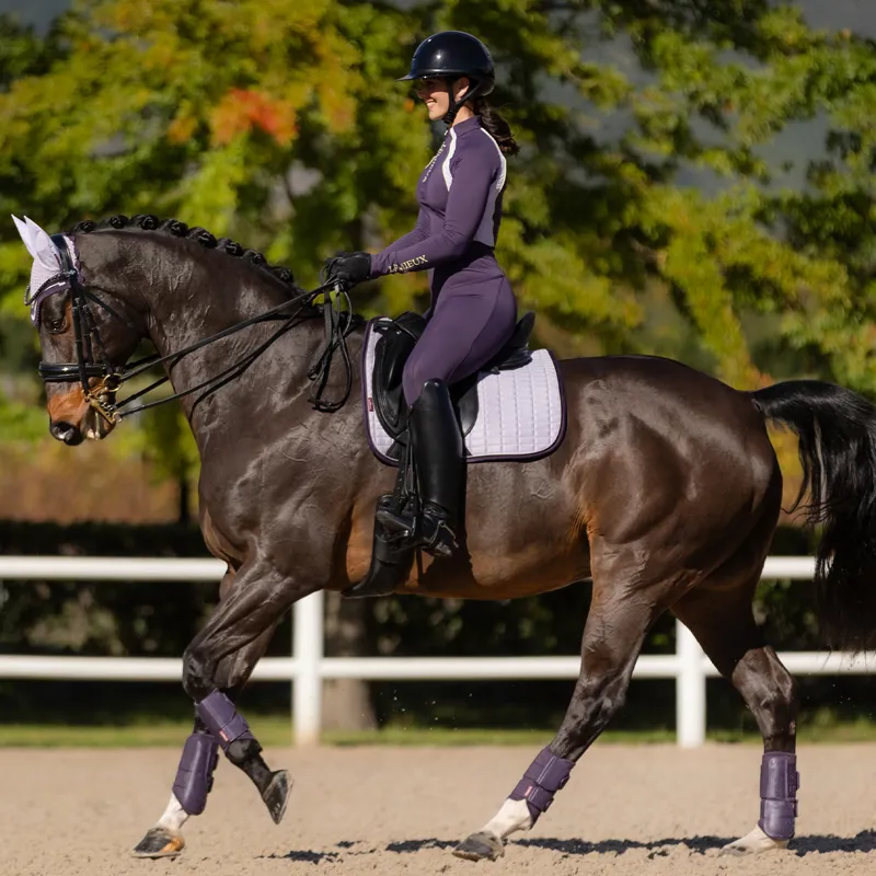 LeMieux Suede Dressage Saddle Pad - Lilac-2