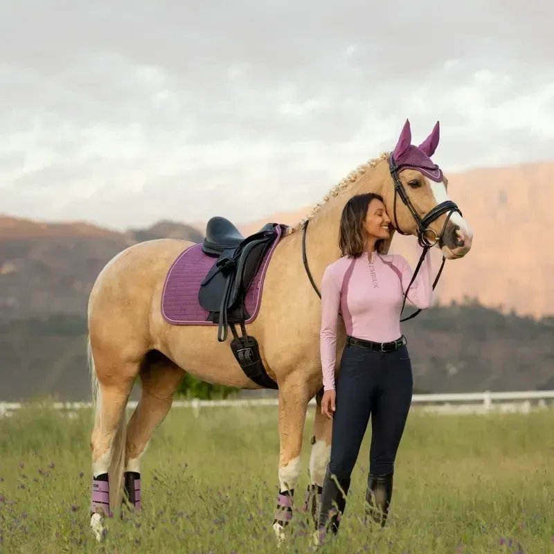 LeMieux Suede Dressage Saddlecloth - Mallow-3