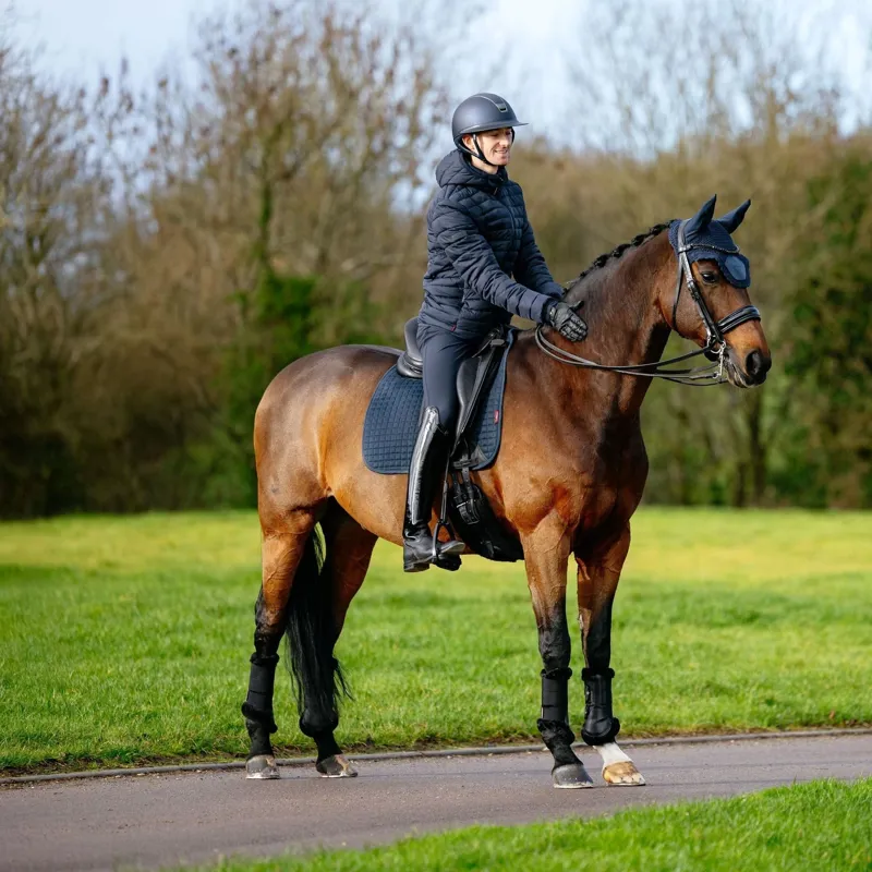 LeMieux Suede Dressage Saddlecloth - Navy-2
