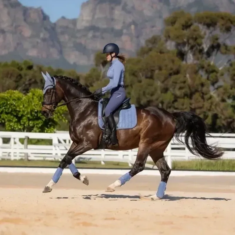 LeMieux Suede Dressage Saddlecloth - Powder Blue-1