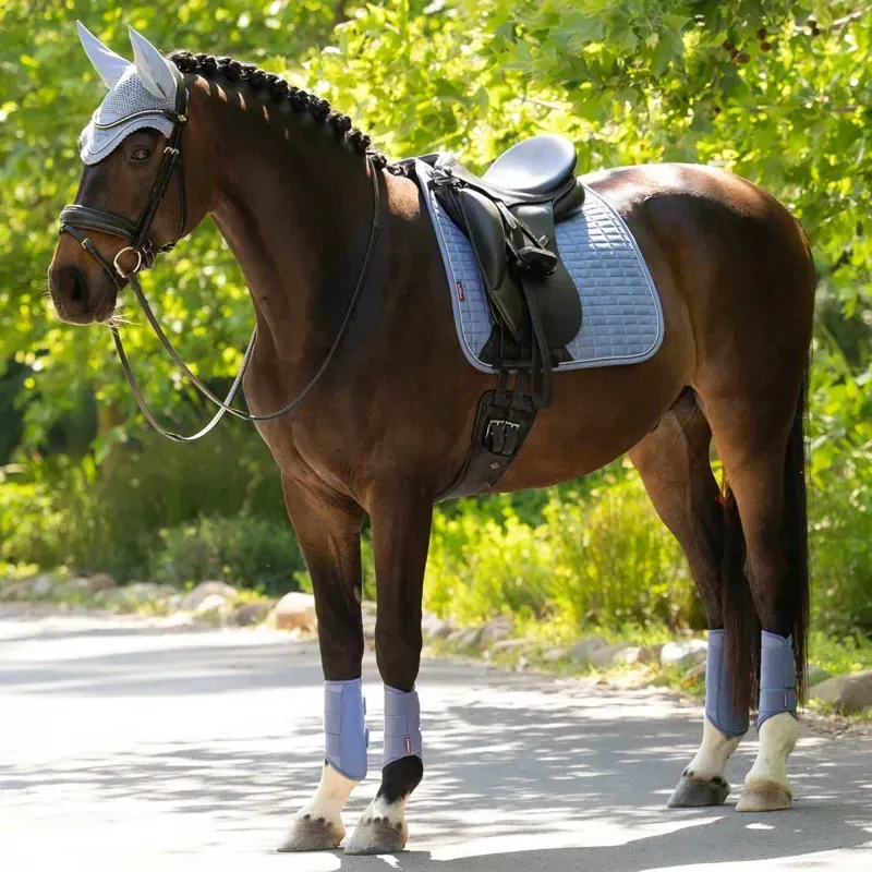 LeMieux Suede Dressage Saddlecloth - Powder Blue-2