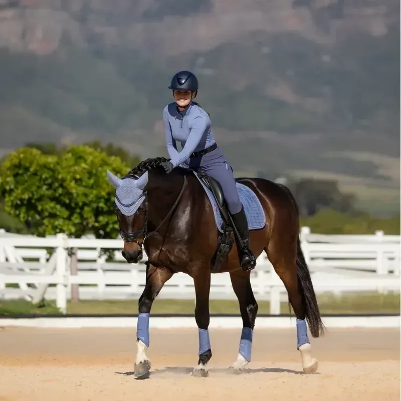 LeMieux Suede Dressage Saddlecloth - Powder Blue-3