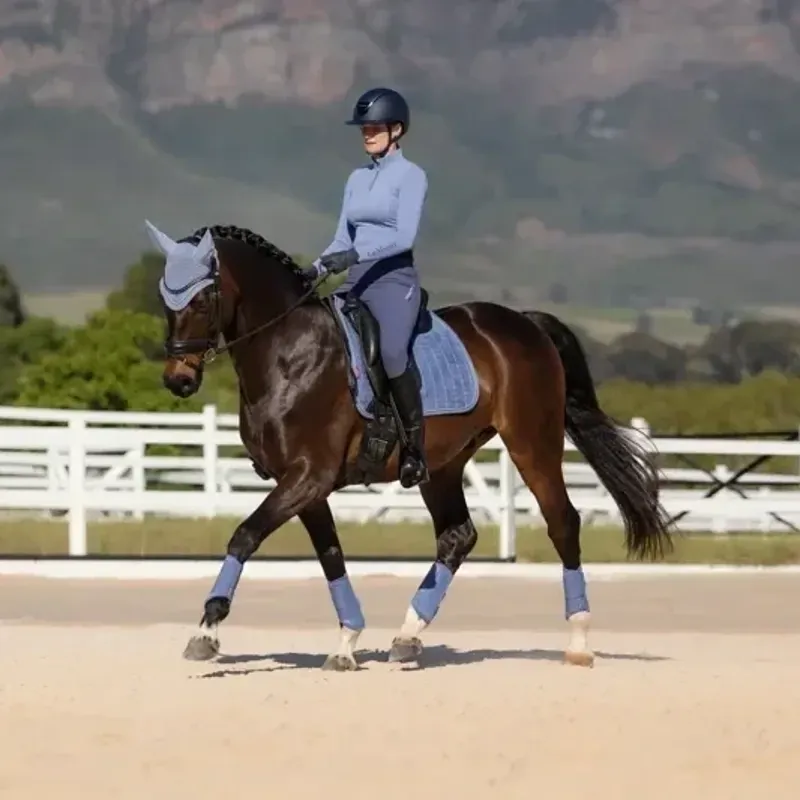 LeMieux Suede Dressage Saddlecloth - Powder Blue-5