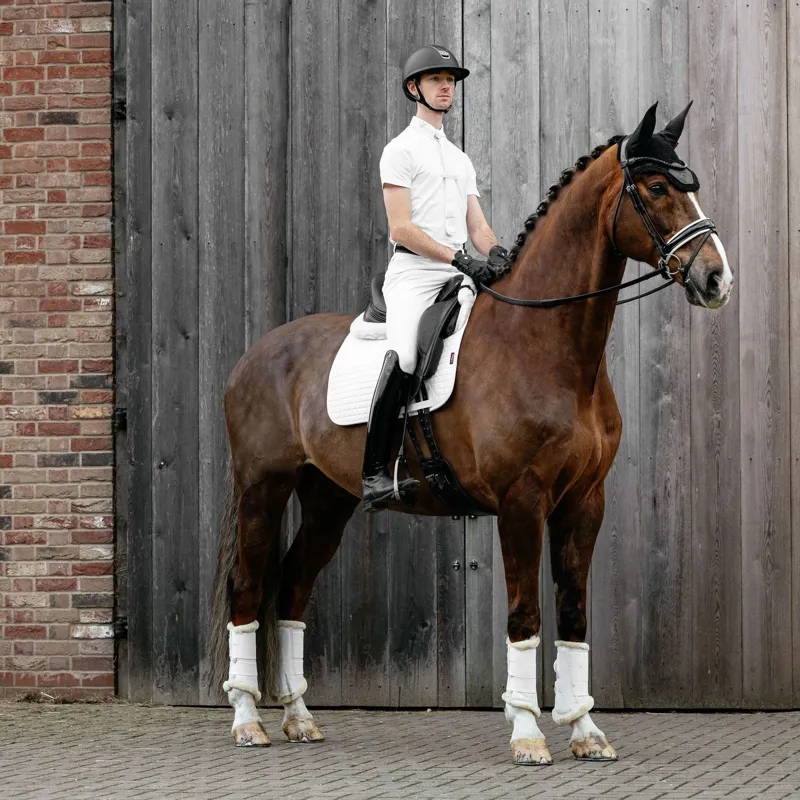 LeMieux Suede Dressage Saddlecloth - White-1