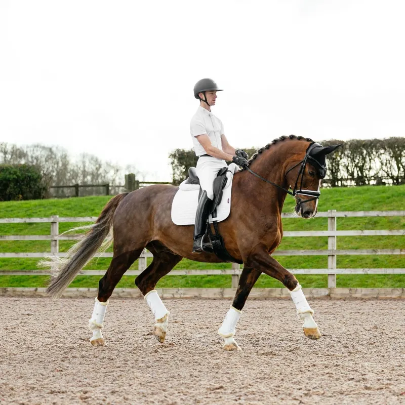 LeMieux Suede Dressage Saddlecloth - White-2