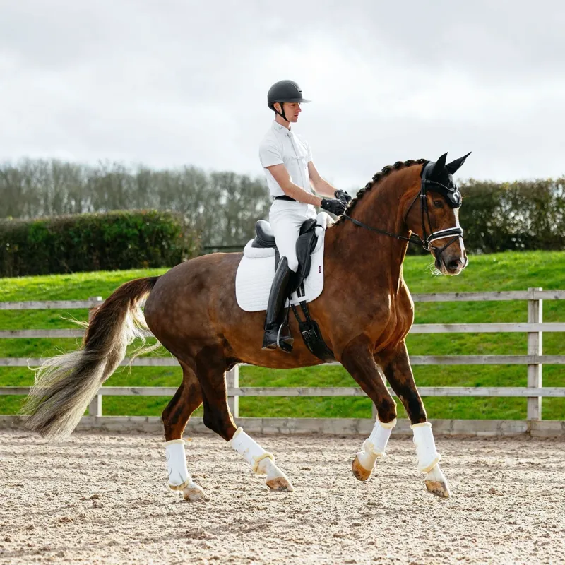 LeMieux Suede Dressage Saddlecloth - White-3