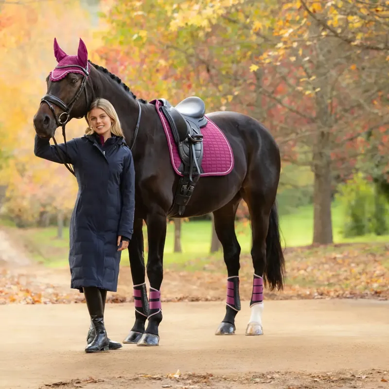 LeMieux Suede Dressage Saddlecloth - Blackberry-3
