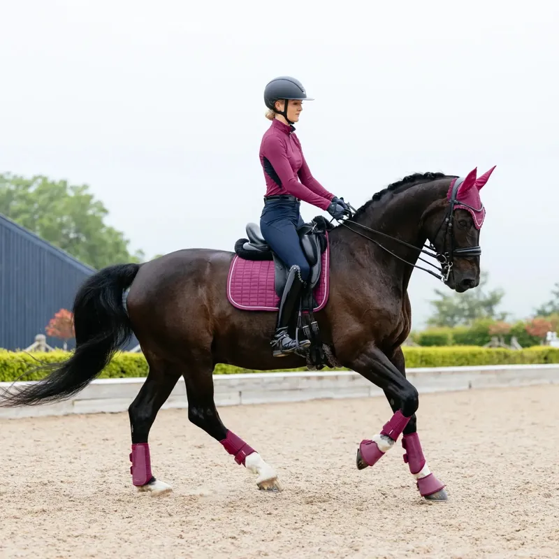 LeMieux Suede Dressage Saddlecloth - Blackberry-1