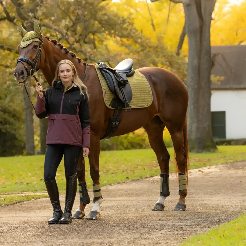 LeMieux Suede Dressage Saddlecloth - Gooseberry-2