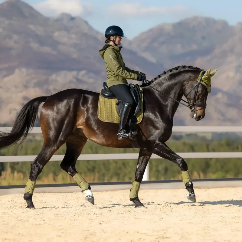 LeMieux Suede Dressage Saddlecloth - Gooseberry-1