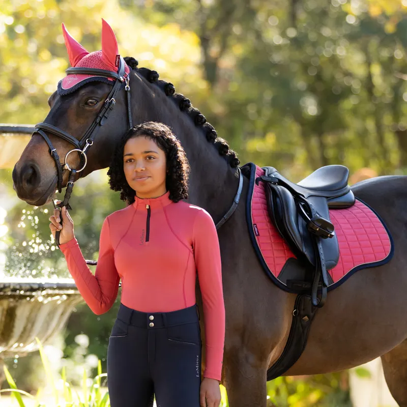 LeMieux Suede GP Saddle Pad - Cranberry-2