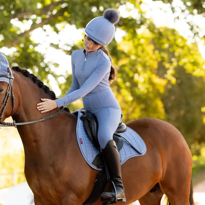 LeMieux Suede GP Saddlecloth - Powder Blue-1