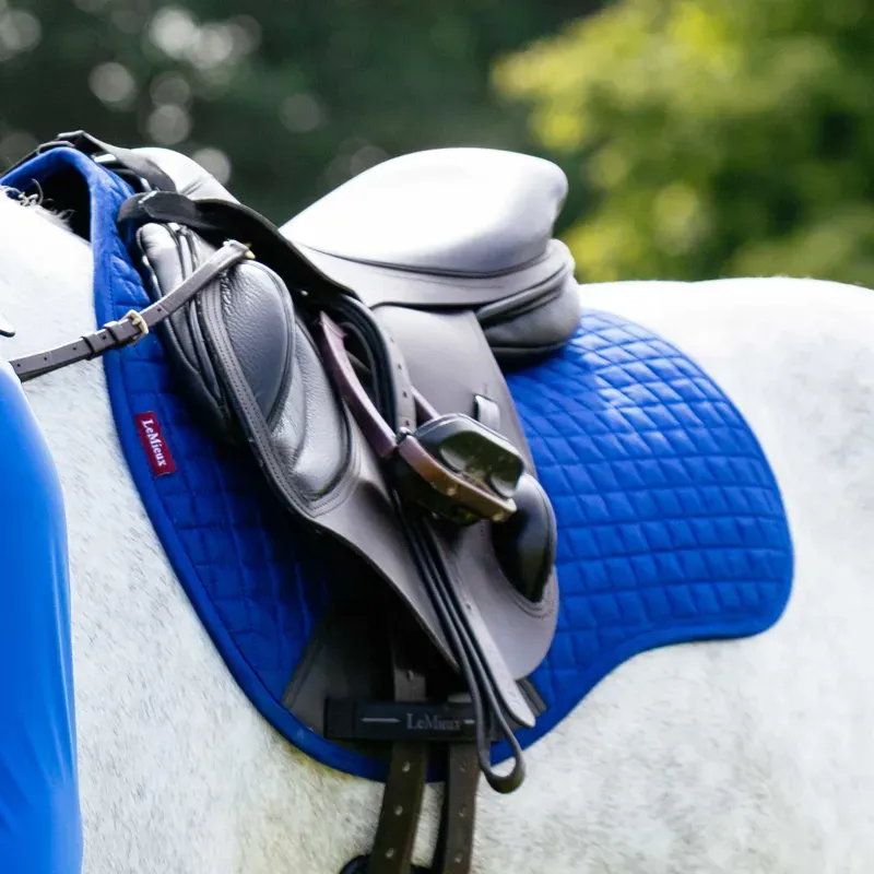 LeMieux Suede GP Saddlecloth - Benetton Blue-1