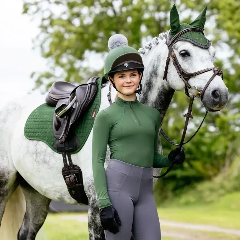 LeMieux Suede GP Saddlecloth - Hunter Green-1