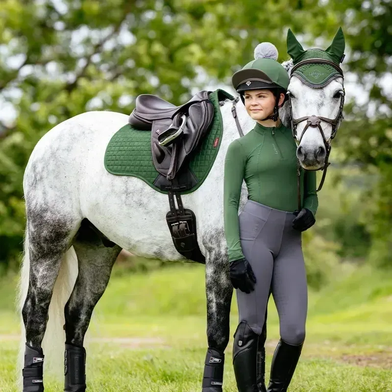 LeMieux Suede GP Saddlecloth - Hunter Green-2