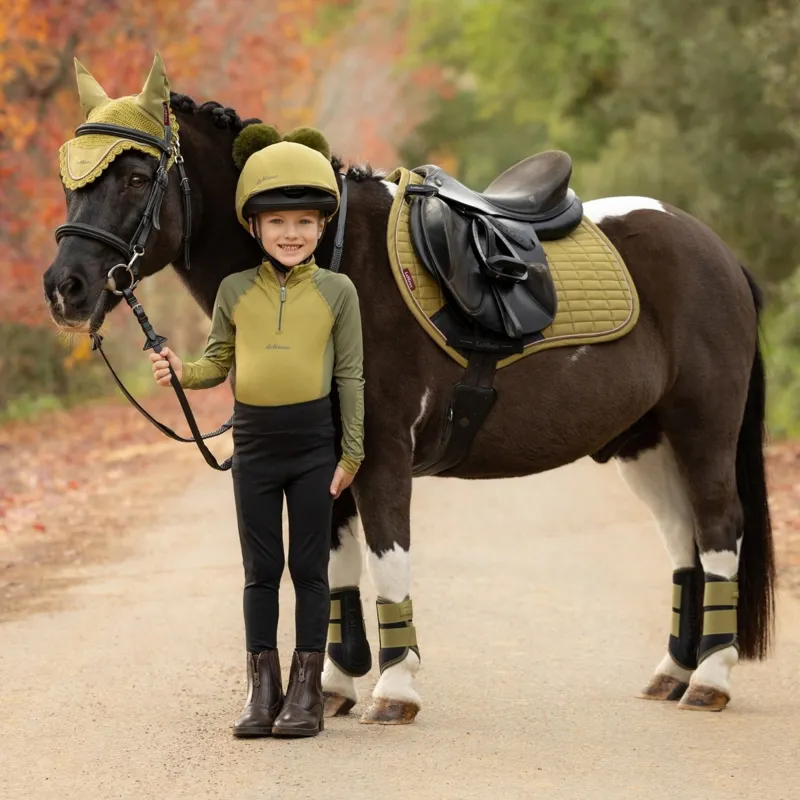 LeMieux Suede Close Contact Saddlecloth - Gooseberry-6